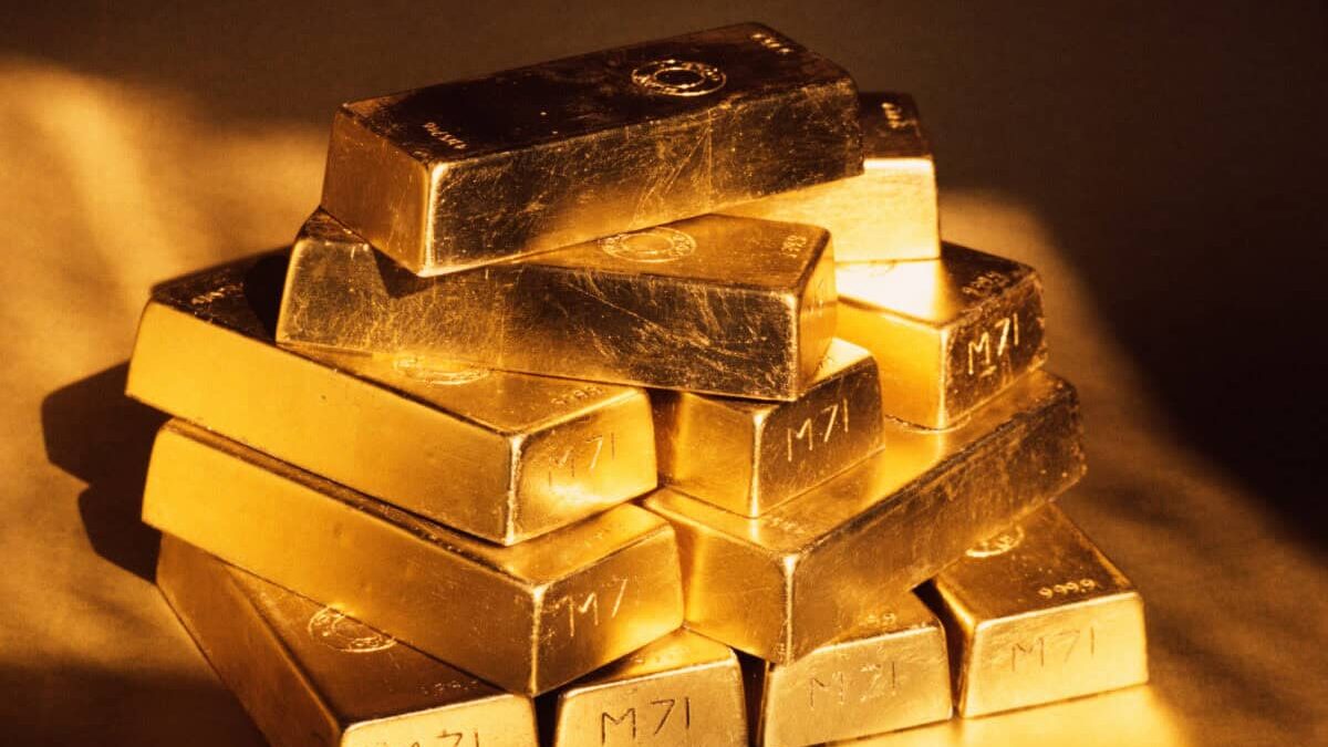 Stacked gold bars