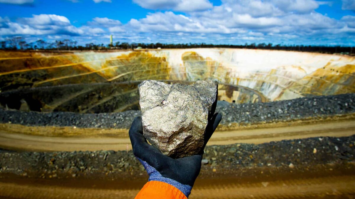 Nickel ore is mined from the ground.